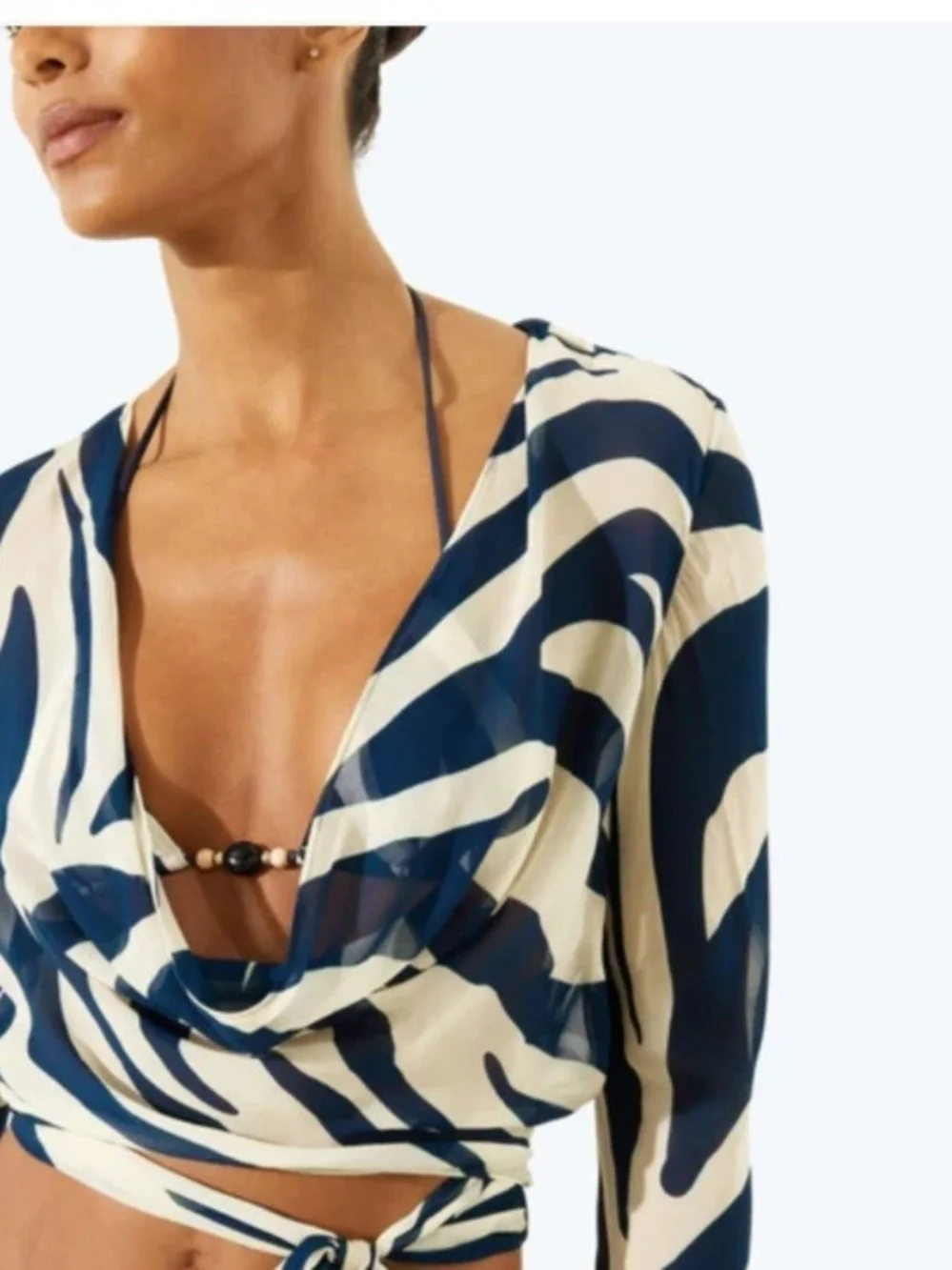 Rat & Boa Navy and Cream Zebra Wrap Top and Maxi Skirt Set